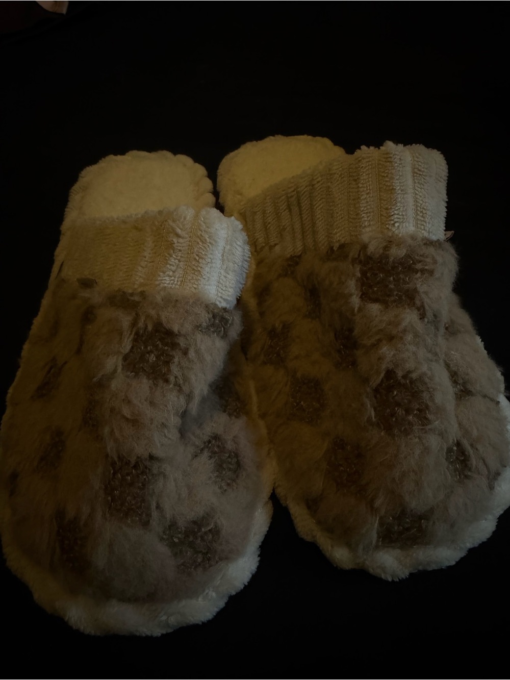 Faux Fur Cozy Slip-On Slippers in Taupe